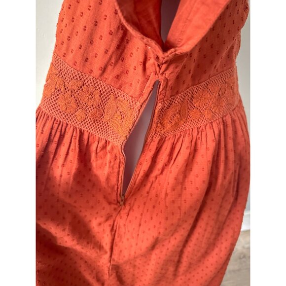 Shyanne Embroidered Boho Babydoll Summer Dress in Rust - Picture 11 of 12